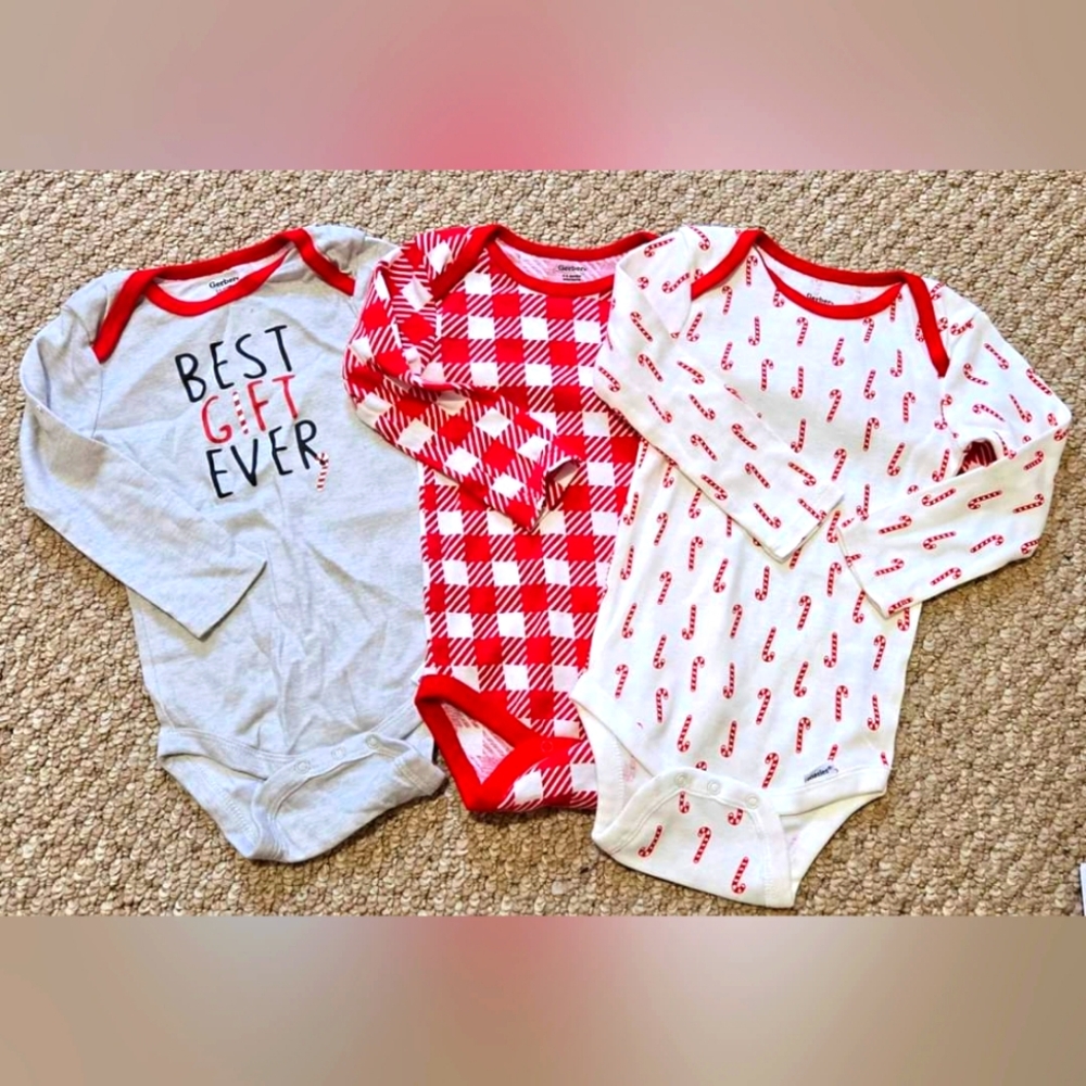 Baby girls, long sleeve onsies 6/9M